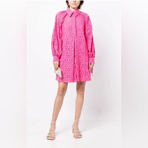 Evi Grintela Imone Lace Broderie Anglaise puff sleeve mini dress Size M